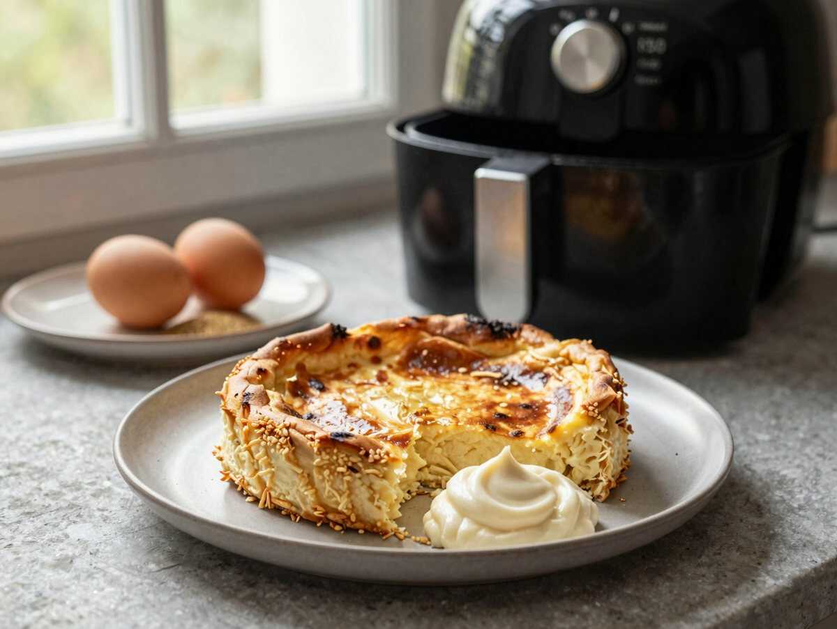 Käsekuchen ohne Boden aus dem Airfryer, das Soulfood für gemütliche Tage – während der Zubereitung
