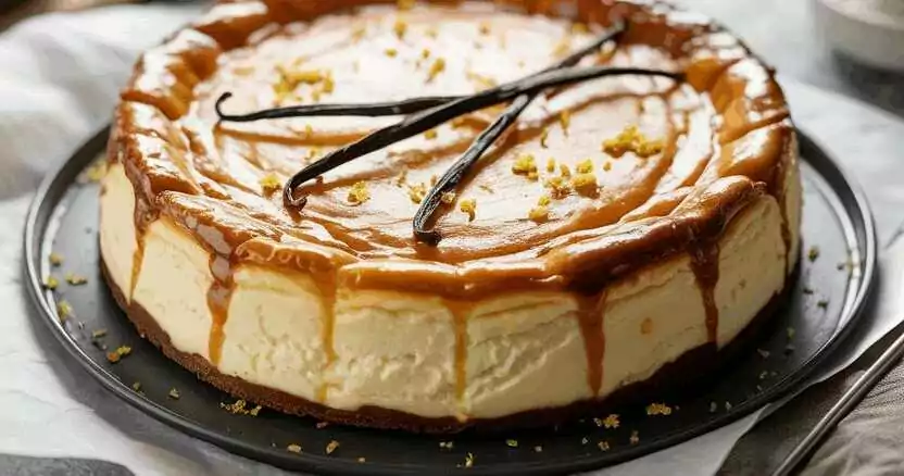 Käsekuchen ohne Boden in 5 Minuten in den Ofen