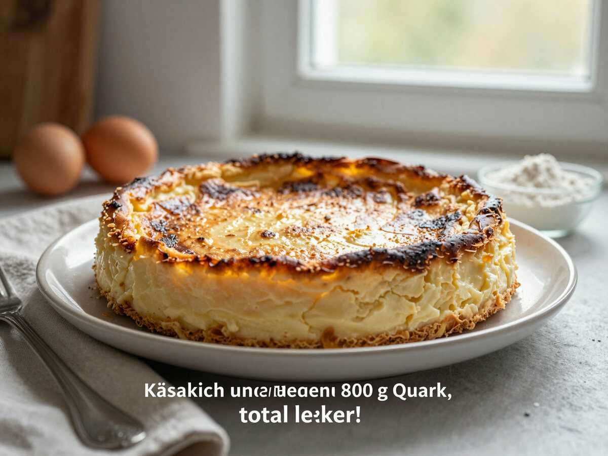 Käsekuchen ohne Boden mit 800 g Quark, total lecker! – während der Zubereitung