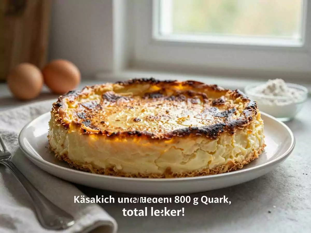 Käsekuchen ohne Boden mit 800 g Quark, total lecker! – während der Zubereitung