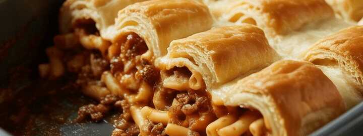Käserolle mit 400 gr Rinderhack & 1 Rolle Blätterteig