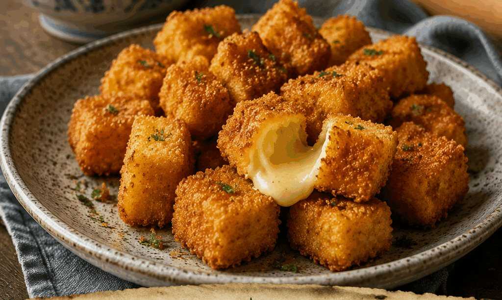 Käsewürfel paniert aus dem Airfryer