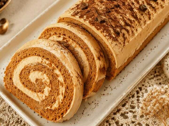 Kaffeetraum: unwiderstehliche Biskuitrolle mit zarter Creme