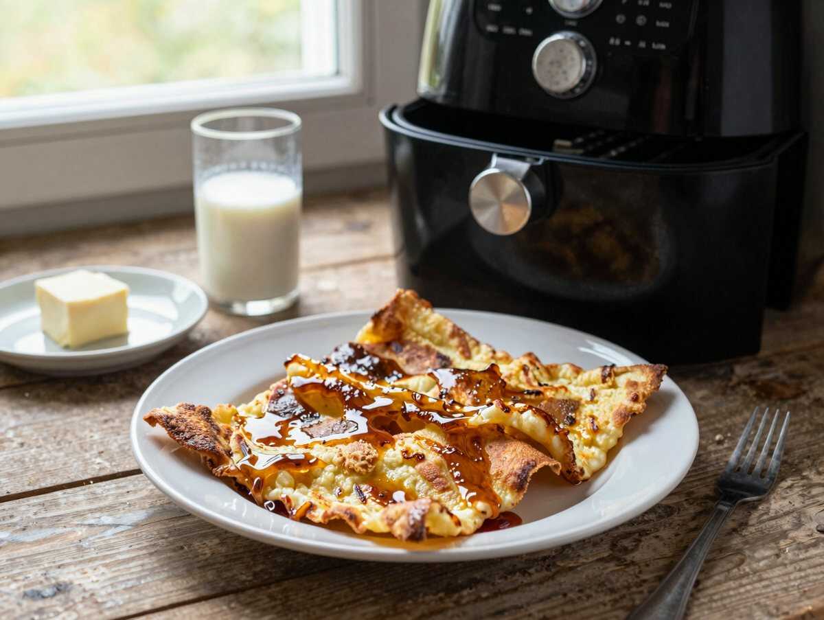 Kaiserschmarrn aus dem Airfryer – perfekt, wenn spontan Besuch kommt – während der Zubereitung