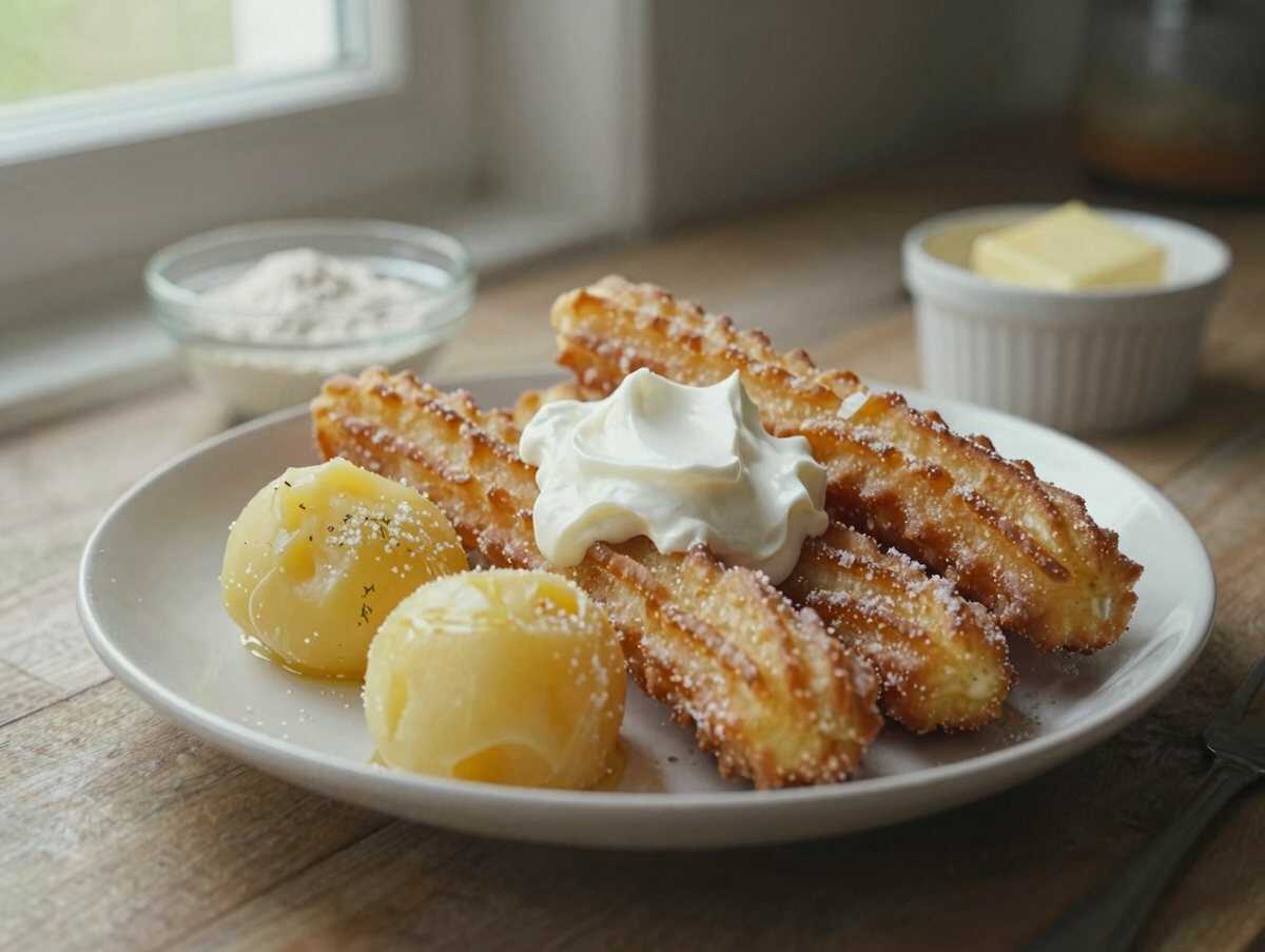 Kartoffel-Churros mit Sour Cream – gelingt garantiert, auch Anfängern – während der Zubereitung