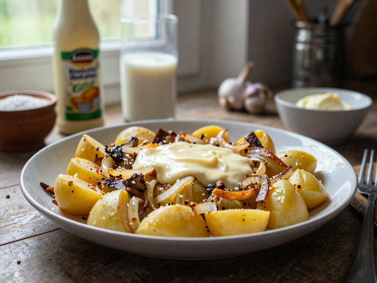 Kartoffel-Kohlrabi-Gratin, perfekt für den schnellen Feierabend – während der Zubereitung