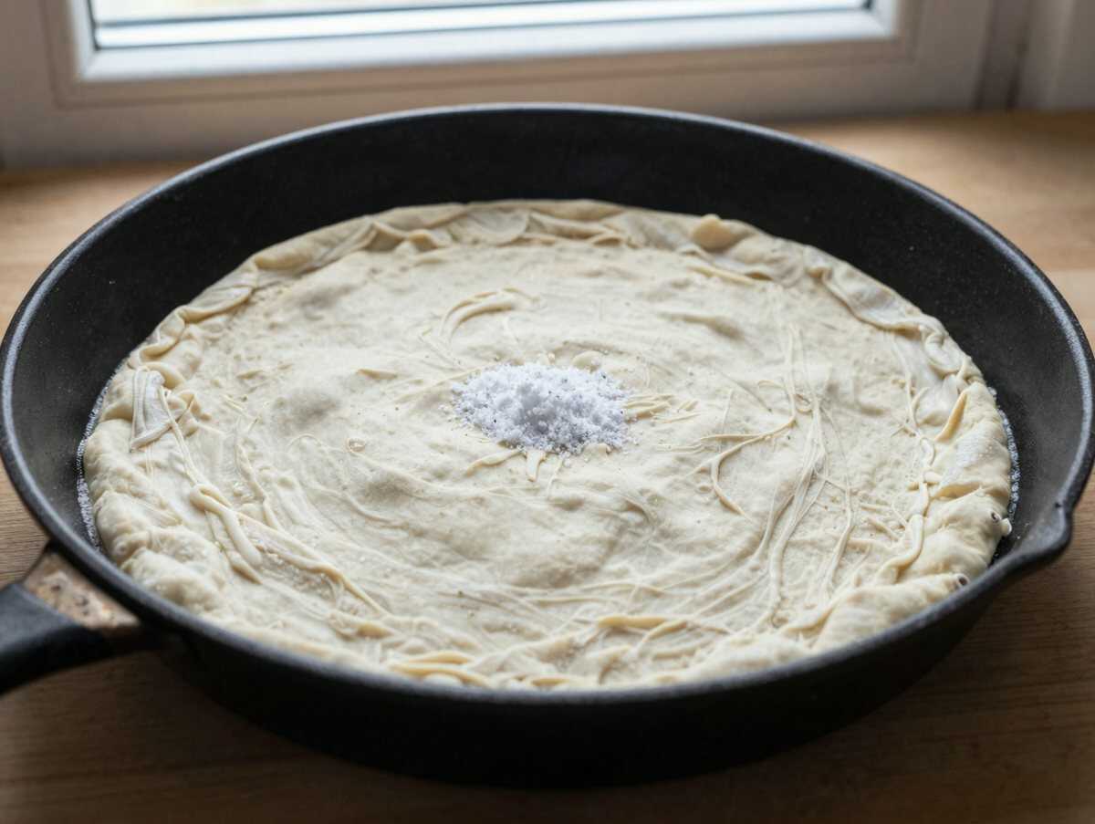 Kartoffel-Naan aus der Pfanne – aus einfachen Zutaten ein Festessen – während der Zubereitung