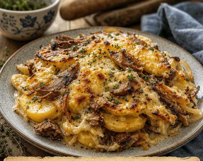 Kartoffelauflauf mit Resten vom Sonntagsbraten: das Lieblingsrezept der ganzen Familie