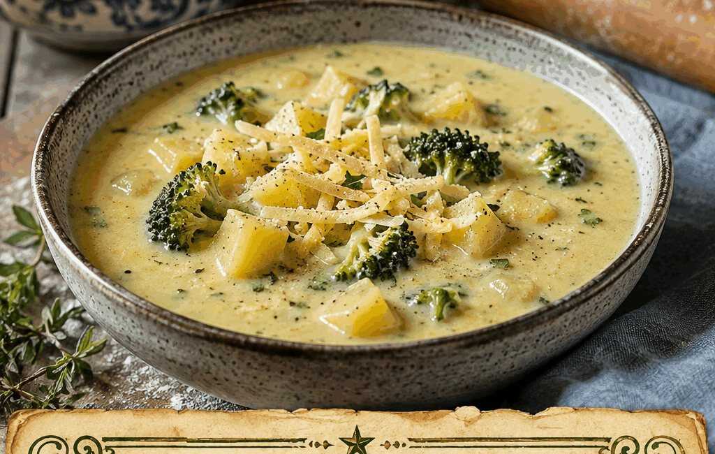 Kartoffel-Brokkoli-Suppe mit Käse