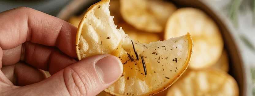 Kartoffelchips mit Rosmarin aus dem Airfryer – so sieht es fertig aus