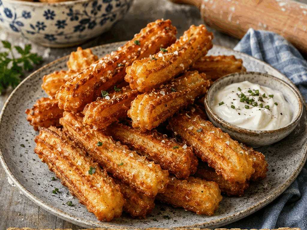 Kartoffel-Churros mit Sour Cream – gelingt garantiert, auch Anfängern