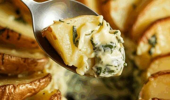 Kartoffel-Fächer mit Kräuterbutter aus dem Airfryer