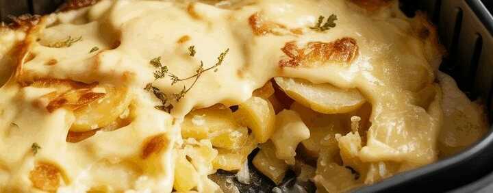 Kartoffelgratin mit Käse im Airfryer
