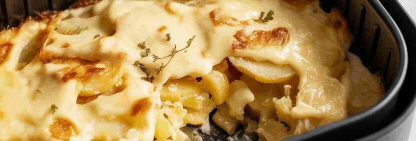 Kartoffelgratin mit Käse im Airfryer