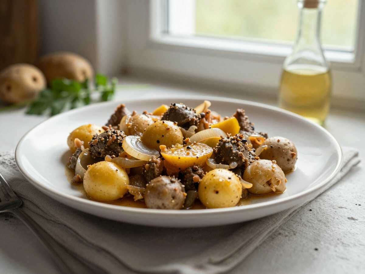 Kartoffelgulasch deftig und günstig: der Trick, den kaum jemand kennt – während der Zubereitung