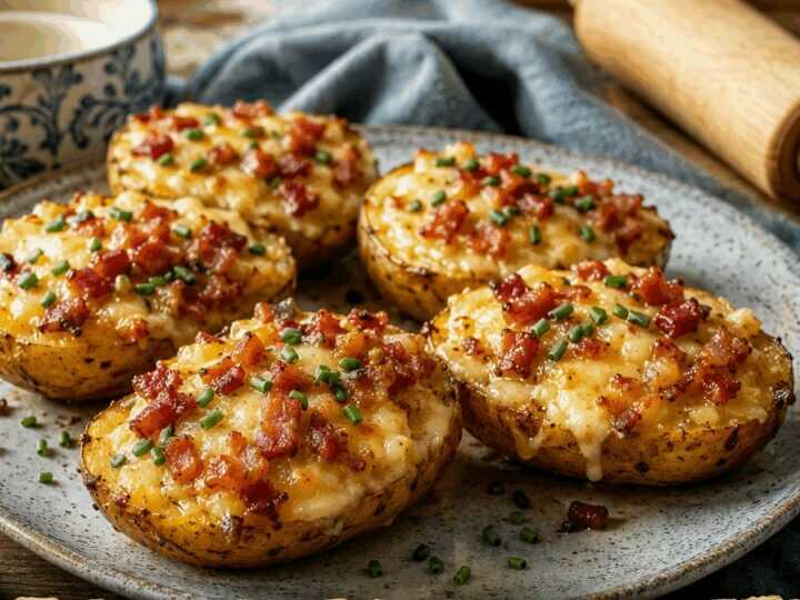 Kartoffelhälften mit Speck und Käse aus dem Airfryer – besser als vom Imbiss