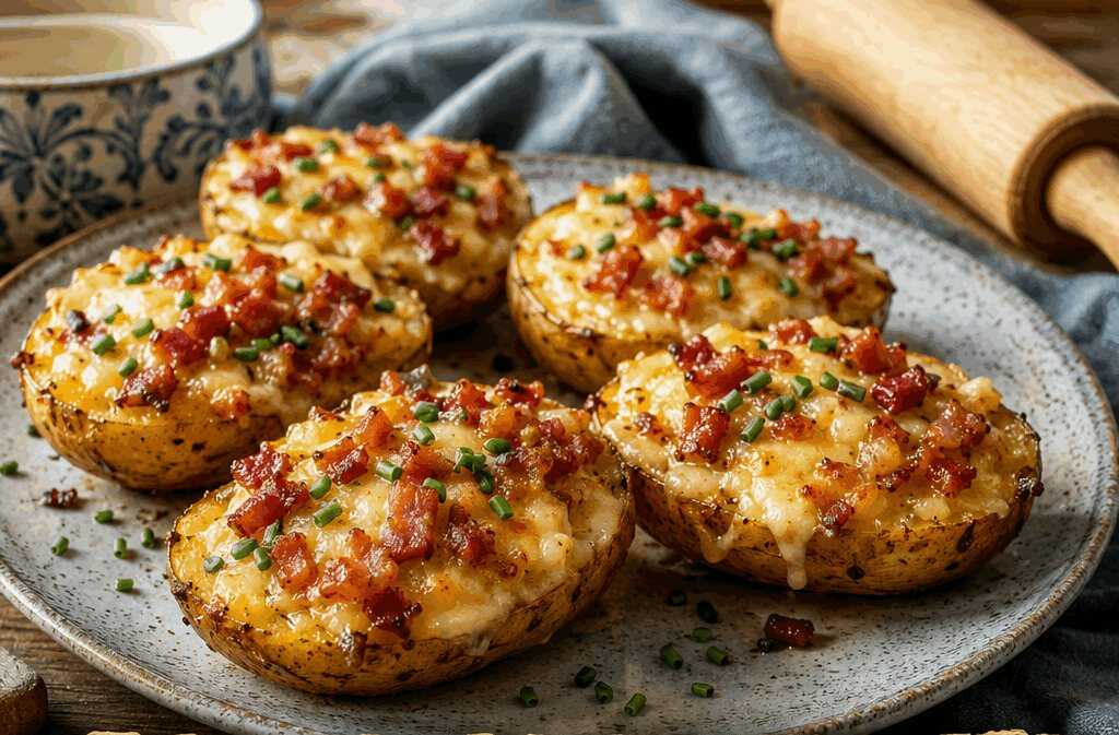 Kartoffelhälften mit Speck und Käse aus dem Airfryer – besser als vom Imbiss