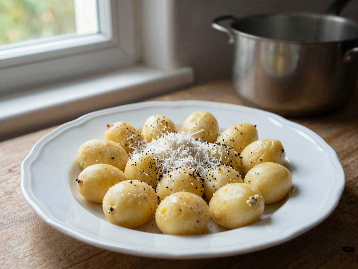 Kartoffelknödel aus gekochten Kartoffeln – in 20 Minuten auf dem Tisch – während der Zubereitung