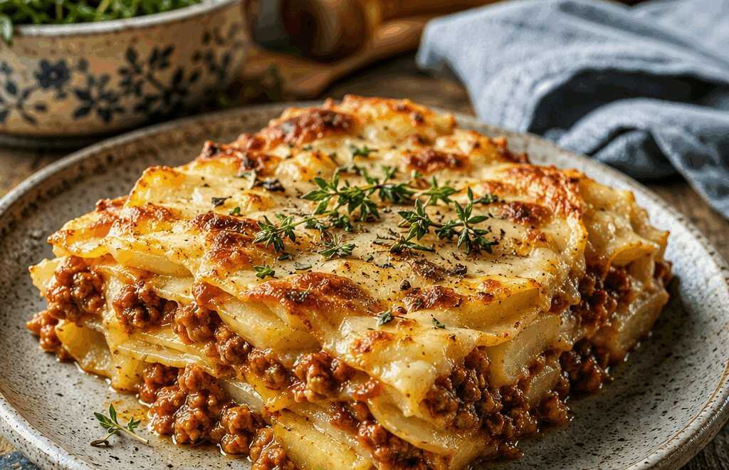 Kartoffel-Lasagne mit Hackfleischsoße – perfekt fürs Meal Prep am Sonntag