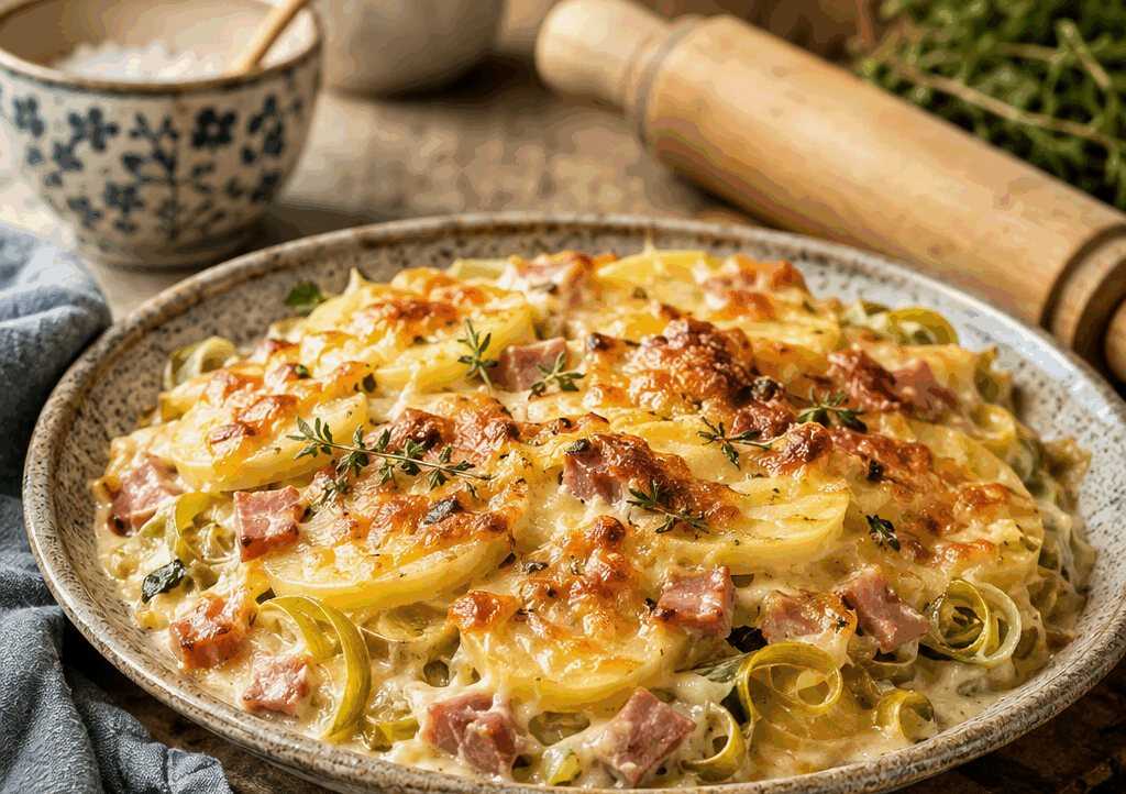 Kartoffel-Lauch-Auflauf mit Schinken – perfekt fürs Meal Prep am Sonntag