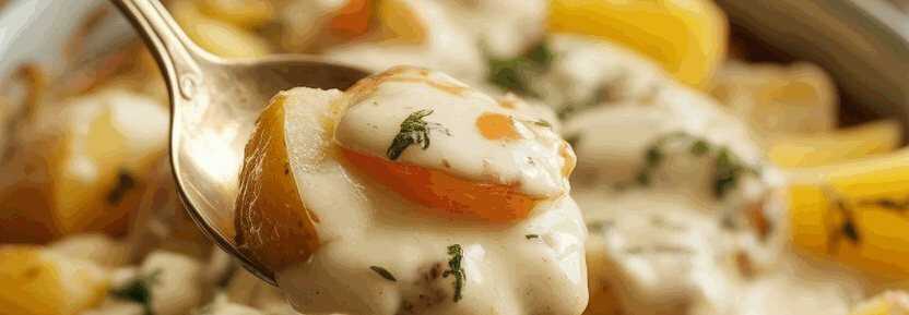 Kartoffeln in Knoblauch Sahnesauce in 30 Minuten fertig gemacht! – so sieht es fertig aus