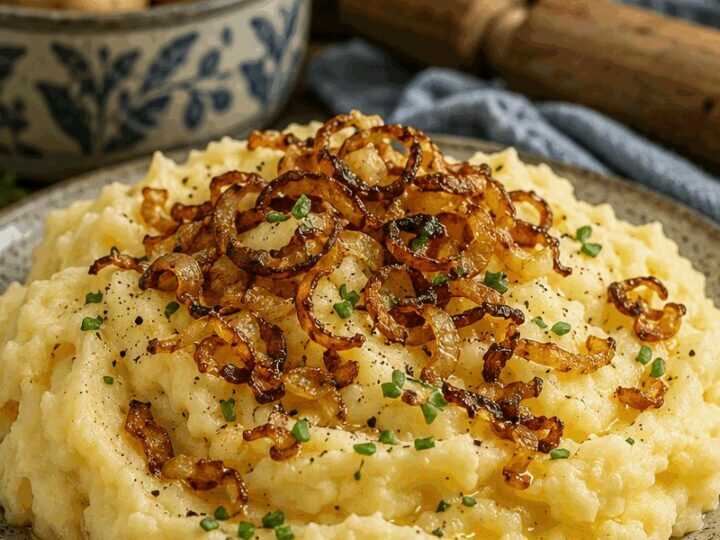 Kartoffelpüree mit Röstzwiebeln, das Rezept, das sich alle Mamas weiterschicken