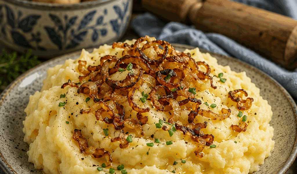 Kartoffelpüree mit Röstzwiebeln
