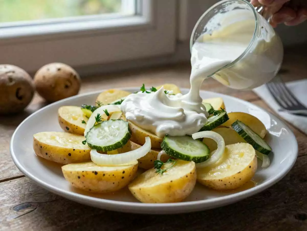 Kartoffelsalat für 20 Personen – die Partymenge – in 20 Minuten auf dem Tisch – während der Zubereitung