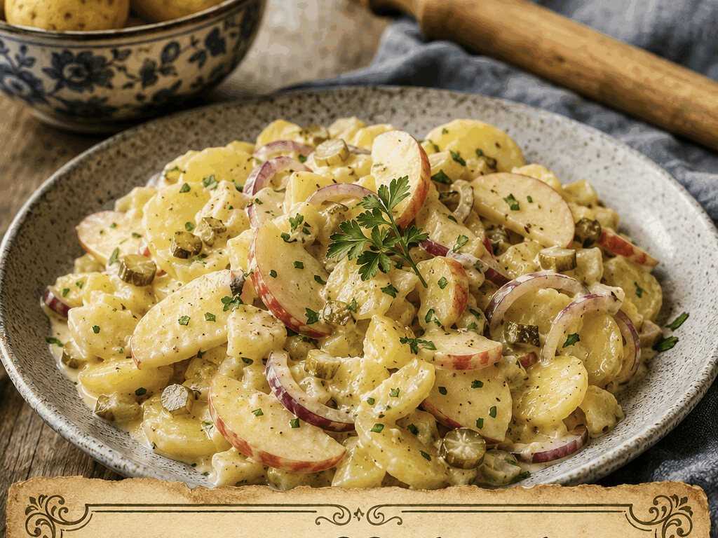Kartoffelsalat mit Apfel und Zwiebel