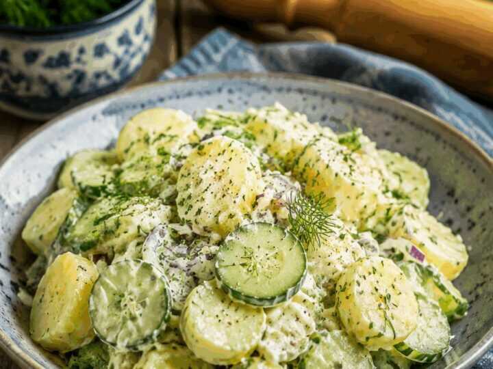 Kartoffelsalat mit Joghurt-Dressing leicht, perfekt als Beilage zum Grillen