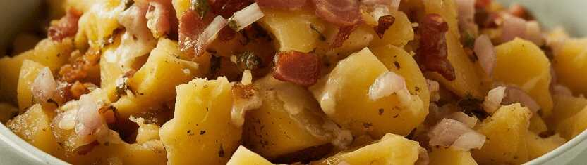 Kartoffelsalat mit mildem Senf aus Bayern – so sieht es fertig aus