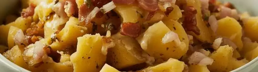 Kartoffelsalat mit mildem Senf aus Bayern – so sieht es fertig aus
