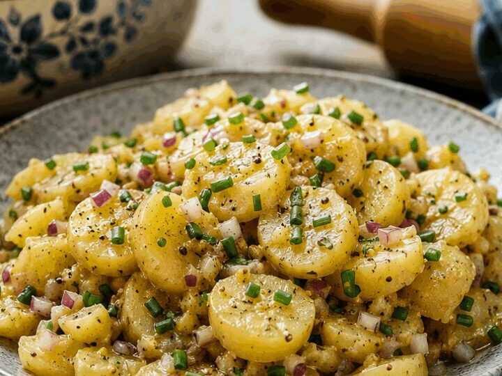 Kartoffelsalat ohne Mayo mit Essig und Öl – perfekt zum Vorkochen für die ganze Woche