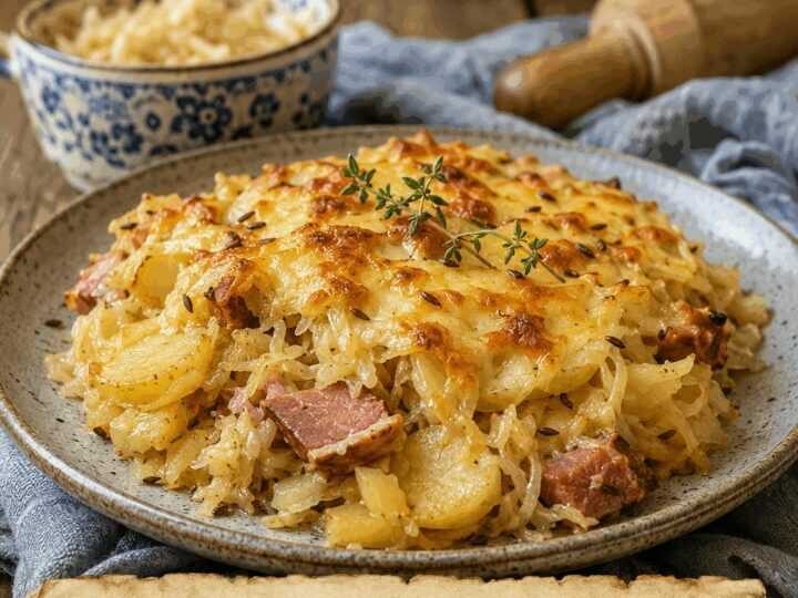 Kartoffel-Sauerkraut-Auflauf mit Kasseler – günstig, sättigend und unglaublich lecker