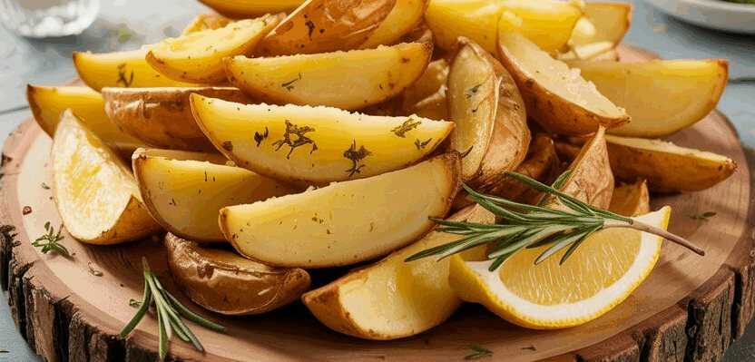 Kartoffelspalten mit Rosmarin und Zitrone
