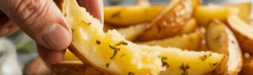 Kartoffelspalten mit Rosmarin und Zitrone – so sieht es fertig aus