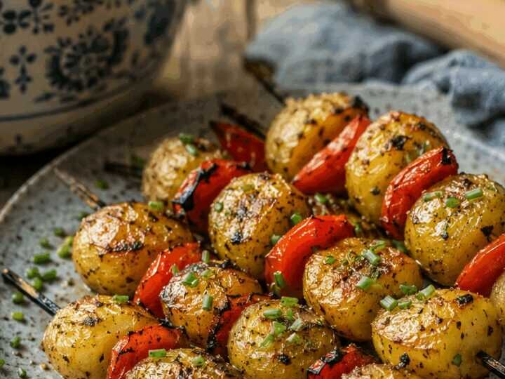 Kartoffelspieße vom Grill: das schnelle Abendessen für stressige Tage