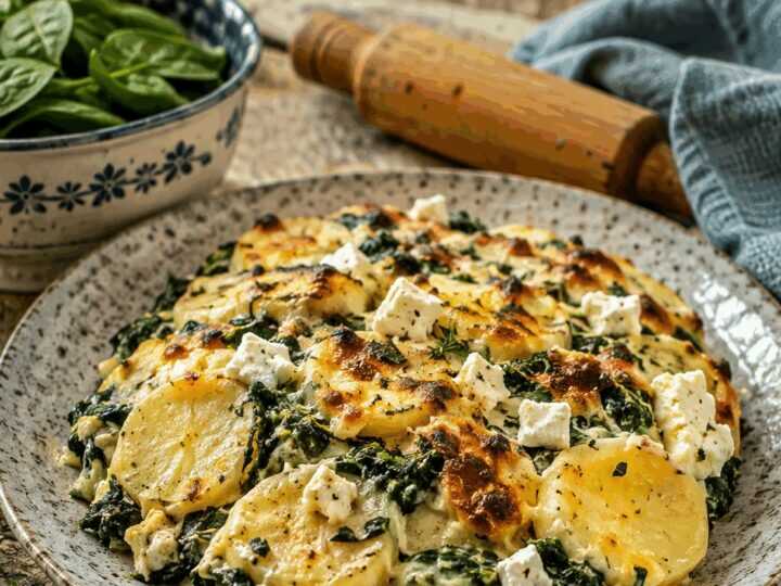 Kartoffel-Spinat-Auflauf mit Feta – in 20 Minuten auf dem Tisch