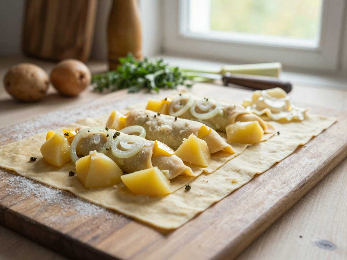 Kartoffelstrudel mit Gemüsefüllung: in 3 Schritten fertig – während der Zubereitung