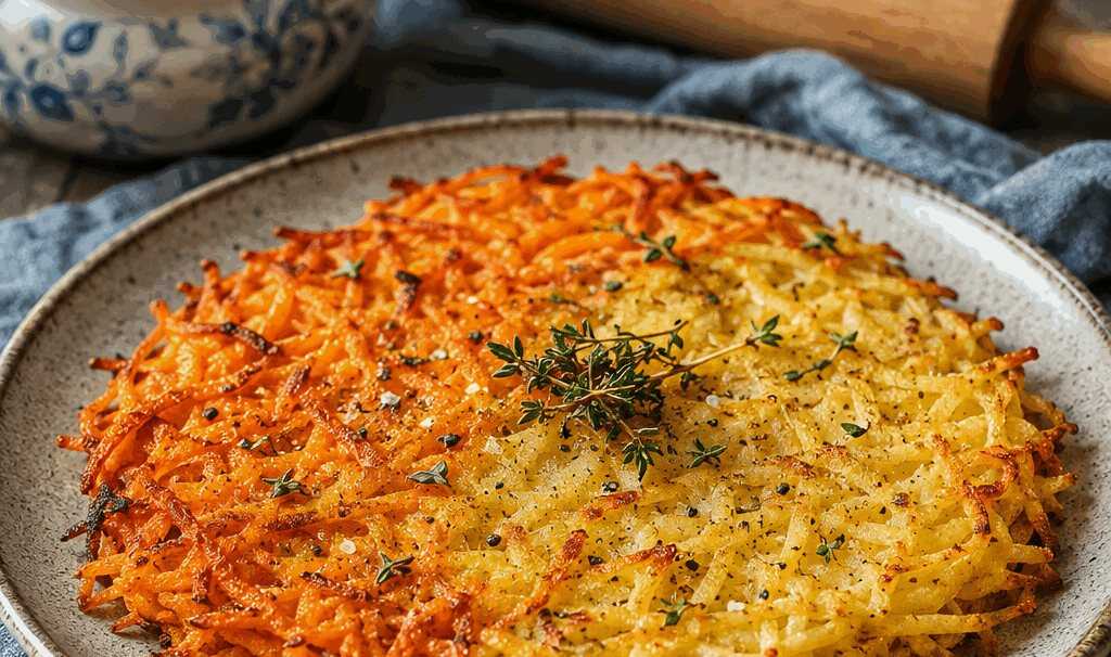 Kartoffel-Süßkartoffel-Rösti zweifarbig – das Soulfood für kalte Tage