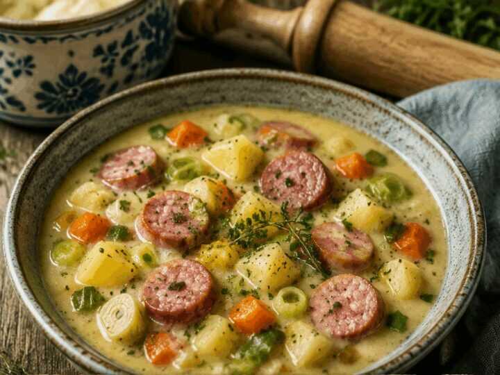 Kartoffelsuppe mit Mettwurst norddeutsche Art: in 3 Schritten fertig