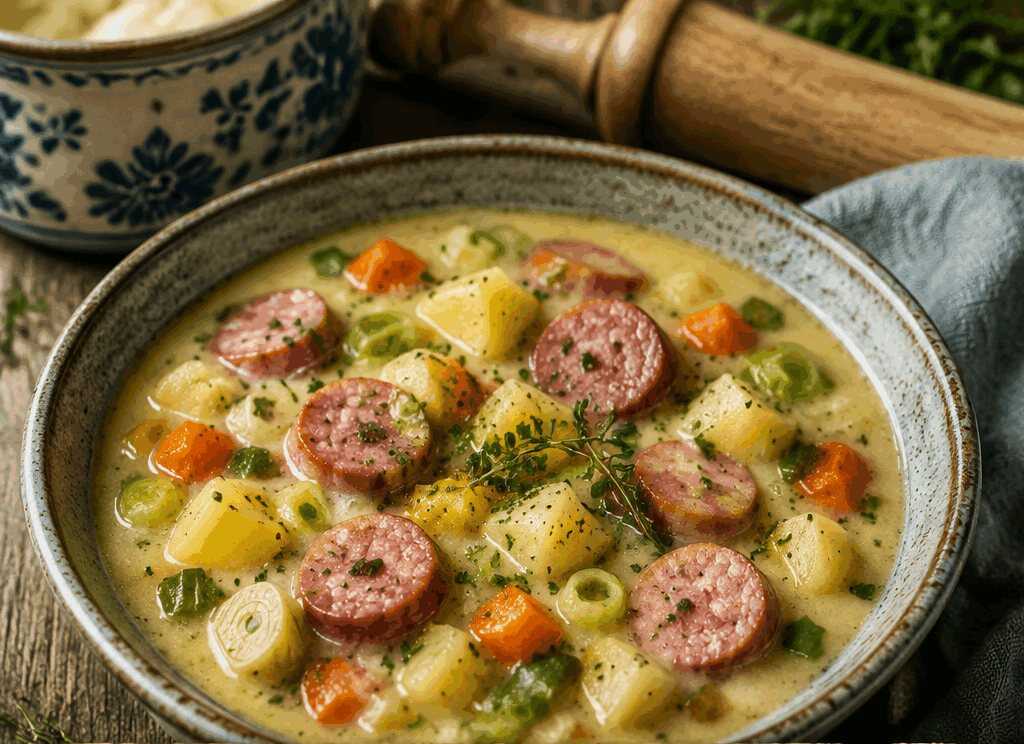 Kartoffelsuppe mit Mettwurst norddeutsche Art