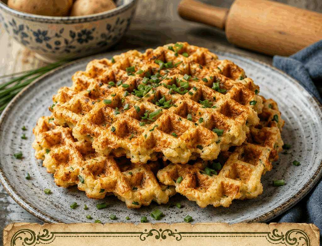 Kartoffelwaffeln herzhaft mit Schnittlauch, das 5-Sterne-Rezept aus einfachen Kartoffeln