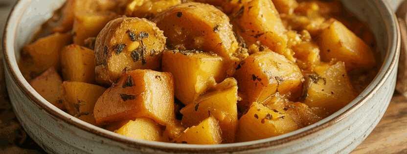 Kartoffelwürfel mit Curry aus dem Airfryer