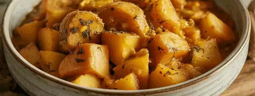 Kartoffelwürfel mit Curry aus dem Airfryer