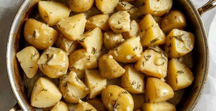 Kartoffelwürfel mit Knoblauch und Rosmarin