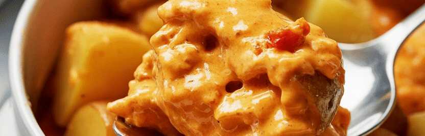 Kartoffelwürfel mit Paprika und Knoblauch – so sieht es fertig aus