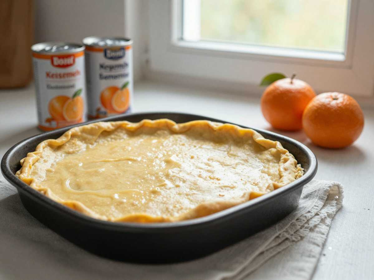 Kiesgrubenkuchen der einfach immer schmeckt, 2 Dosen Mandarinen! – während der Zubereitung