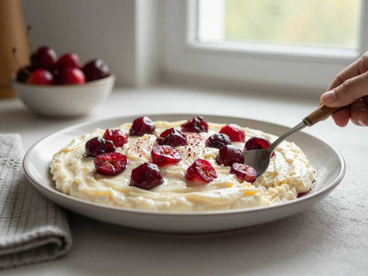 Kirschkuchen aus Ungarn mit 350 g Speisequark – während der Zubereitung
