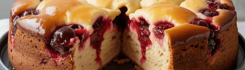 Kirschkuchen in 5 Minuten im Ofen backe ich 3x in Woche! – so sieht es fertig aus